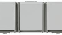 5ub4731 Siemens DELTA Grey 3 Gang Plug Socket, 16A, Type F - German Schuko, Outdoor Use