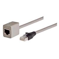 trdc5exts-3 L-ComTRD, 3ft Cat5e, Grey RJ45 to Male RJ45 Female, Aluminium/Polyester Foil Shielded, Terminated PVC Sheath