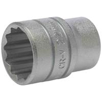 m120522-c Teng Tools 1/2 in Drive 22mm Standard Socket, 12 point, 38 mm Overall Length
