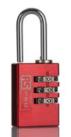 196-3965 RS PRO Combination Aluminium Combination Padlock, 3mm Shackle, 23mm Body