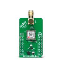 mikroe-6353 MikroElektronika Professional Grade L1 or L5 Dual Band GNSS Receiver From U Blox MAX-F10S GPS Communication Board for