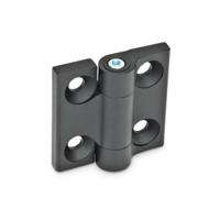 428853 Elesa Zinc Alloy Friction Hinge with a Plastic Pin, Screw Fixing, 40mm x 40mm x 13.5mm