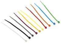 233-118 RS PRO Cable Tie, 100mm x 2.5 mm, Assorted Nylon, Pk-1000