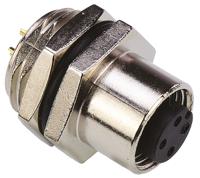 1838891-2 TE Connectivity Circular Connector, 4 Contacts, Panel, M12 Connector, Socket, Female, IP67, M12 Series