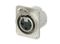rsnc3fd-lx-m3 Neutrik RSNC3FD-LX-M3, 3 Way Chassis Mount XLR Connector, Female, Silver over Nickel Plated Contacts, <50 V
