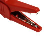 9900077 Staubli Crocodile Clip 4 mm Connection, 32A, Black/Red