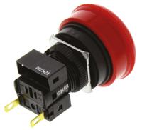 a165e-s-01 Omron A165E Series Twist Release Emergency Stop Push Button, Panel Mount, 16mm Cutout, 1NC, IP65