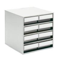 0840-1 Treston 8 Drawer Storage Unit, Plastic, 395mm x 400mm x 400mm, Clear