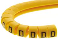 812-0846 RS PRO Slide On Cable Markers, Black on Yellow, Pre-printed "D", 3 → 4.2mm Cable