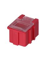 8150002 Licefa 1 Cell Red, Transparent Compartment Box, 21mm x 21.8mm x 29.4mm
