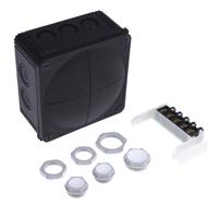 62215 WISKA Combi Series Black Polypropylene Junction Box, IP66, IP67, 140 x 140 x 82mm