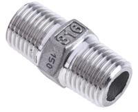 499-2931 RS PRO Stainless Steel Pipe Fitting Hexagon Hexagon Nipple, Male R 1/4in x Male R 1/4in