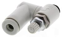 as1301f-m5-04 SMC AS Series Threaded Flow Regulator, M5 x 0.8 Male Inlet Port x M5 x 0.8 Male Outlet Port x 4mm Tube Outlet Port