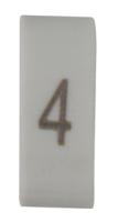 531-07855-hobs85-pvc-wh HellermannTyton HODS85 Slide On Cable Markers, Black on White, Pre-printed "4", 1.8 → 6.3mm Cable, 531-07855