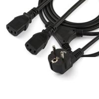 pxt101yeu2m StarTech.com Right Angle CEE 7/7 Plug to Straight IEC C13 Socket Power Cord, 2m