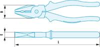 18720sr Facom Combination Pliers, 200 mm Overall