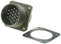 ms3102a-22-14p Amphenol Industrial, MS3102A, Copper Alloy 19 Way Box Mount MIL Spec Circular Connector Receptacle, Pin Contacts,Shell