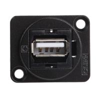 916-0221 RS PRO Straight, Panel Mount, Socket- Single Port Type A to A 2.0 USB Connector