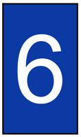 901-10649-906-4772-bu HellermannTyton Ovalgrip Slide On Cable Markers, White on Blue, Pre-printed "6", 1.8 → 6.3mm Cable, 901-10649