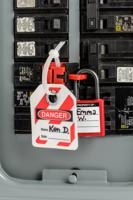 taglock-120277v-clamp-on-breaker-lo-pk6 Brady Red 1-Lock Polypropylene Fibreglass Reinforced Nylon Circuit Breaker Switch Lockouts, 7.14mm Shackle