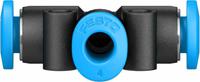 qsmt-4 Festo QSMT Series Tee Tube-to-Tube Adaptor Push In 4 mm, Push In 4 mm to Push In 4 mm, Tube-to-Tube Connection Style,