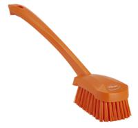 41867 Vikan Hard Bristle Orange Scrubbing Brush, 36mm bristle length, Polyester bristle material