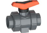 161546065 Georg Fischer PVC-U 2 Way, Ball Valve, Solvent Cement Socket, 1 1/4in, 16bar Operating Pressure