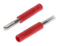 240163-22 Staubli Red, Male to Female Test Connector Adapter With Brass contacts and Nickel Plated - Socket Size: 4mm