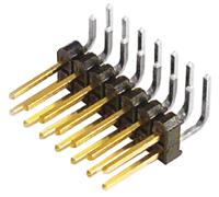 tsw-107-08-l-d-ra Samtec TSW Series Right Angle Through Hole Pin Header, 14 Contact(s), 2.54 mm Pitch, 2 Row, Unshrouded
