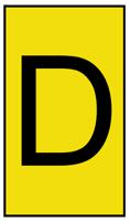 901-10455 HellermannTyton Ovalgrip Slide On Cable Markers, Black on Yellow, Pre-printed "D", 2.5 → 6mm Cable,