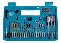 e-10730 Makita 102-Piece Masonry Drill Bit, Metal Drill Bit, Wood Drill Bit Set for Metal, Wood, 54 Max, 3 Min, Metal Bits