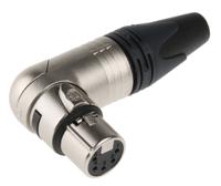 nc5frx Neutrik Cable Mount XLR Connector, Right Angle, Female, 50 V ac, 5 Way, Silver over Nickel Plating