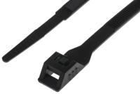 865-9629 RS PRO Cable Tie, Double Locking, 180mm x 6 mm, Black Nylon, Pk-100