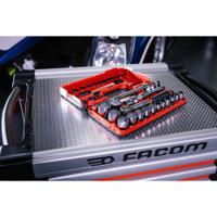 s161dbox1pb Facom 21-Piece Metric 1/2 in Standard Socket Set with Ratchet, 6 point