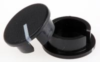465-9448 RS PRO 19mm Black Potentiometer Knob Cap for 6.4mm Shaft