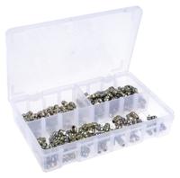 195-4071 RS PRO Grease Nipple Kit Contains H1 Straight 8x1 mm (x50); H2-45 8x1 mm (x50); H3-90 8x1 mm (x50); Box
