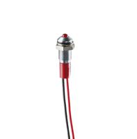 249-4343 RS PRO Red Panel Mount Indicator, 12V dc, 8mm Mounting Hole Size, Lead Wires Termination, IP67