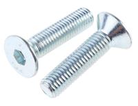 822-9303 RS PRO Bright Zinc Plated Steel Hex Socket Countersunk Screw, DIN 7991, M12 x 50mm