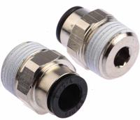 3175-08-17 Legris LF3000 Series Straight Threaded Adaptor, R 3/8 Male to Push In 8 mm, Threaded-to-Tube Connection Style