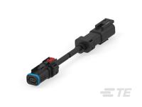 2382949-5 TE Connectivity, DT Automotive Connector Male to Female Black Clip Mount 2 Way, Crimp Termination