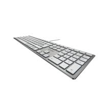 jk-1610de-1 Cherry CHERRY KC 6000 C SLIM Wired USB Mac Keyboard, QWERTZ (German), Silver/White
