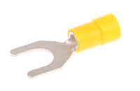 613-9867 RS PRO Insulated Crimp Spade Connector, 4mm² to 6mm², 12AWG to 10AWG, M8 Stud Size Vinyl, Yellow
