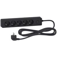 st9353b Schneider Electric French 2P 5 Gang Trailing Socket, 3m Cable, 16A, 250 V