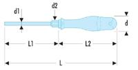 atwph4x200 Facom Phillips Screwdriver, PH4 Tip, 200 mm Blade, 325 mm Overall