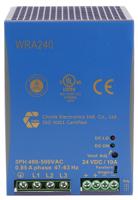 wra240-24 Chinfa WRA 240 Switched Mode DIN Rail Power Supply, 400V ac ac Input, 24V dc dc Output, 10A Output, 240W