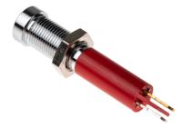 211-156 RS PRO Red Panel Mount Indicator, 12V dc, 6mm Mounting Hole Size, Solder Tab Termination