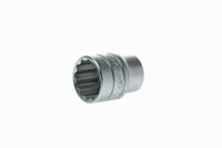 m120524-c Teng Tools 1/2 in Drive 24mm Standard Socket, 12 point, 40 mm Overall Length