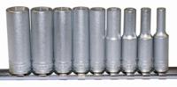 m1407 Teng Tools 9-Piece Metric 1/4 in Deep Socket Set , 6 point