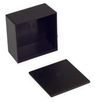 192-0754 RS PRO Black ABS Enclosure, IP52, Black Lid, 41.8 x 41.8 x 21.5mm