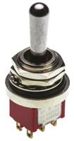 394-437 RS PRO Toggle Switch, Panel Mount, On-Off-On, DPDT, Solder Terminal, 120 ac/dc, 28V ac/dc